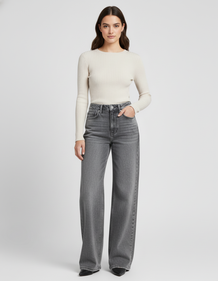Aitana | Szare jeansy bootcut – swobodna elegancja