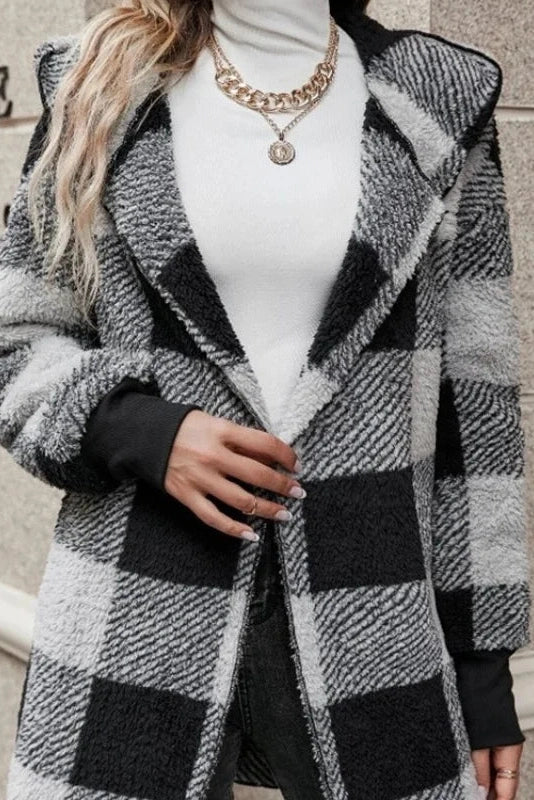 Alberte | Bluza z kapturem w kratkę