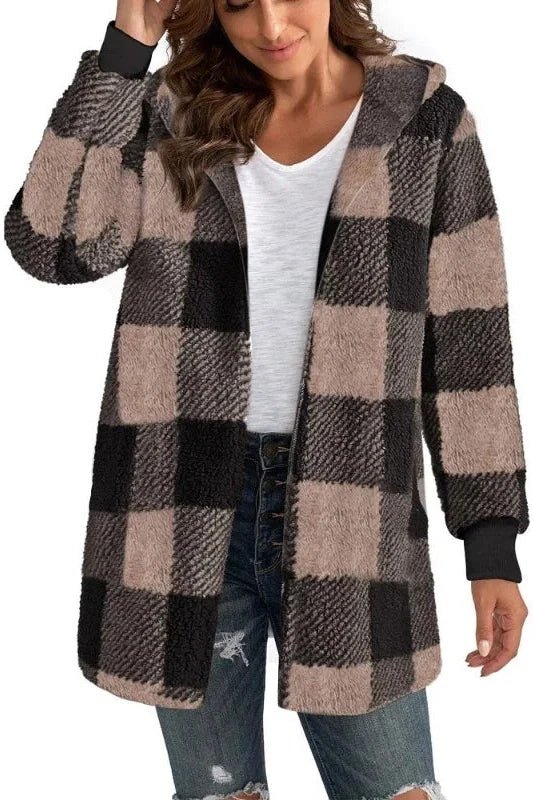 Alberte | Bluza z kapturem w kratkę