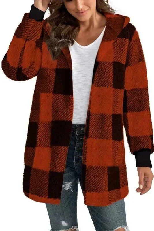 Alberte | Bluza z kapturem w kratkę