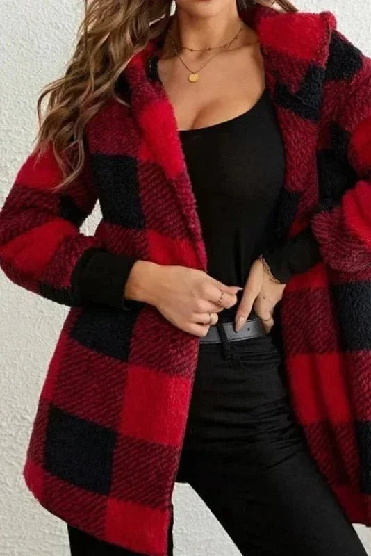 Alberte | Bluza z kapturem w kratkę