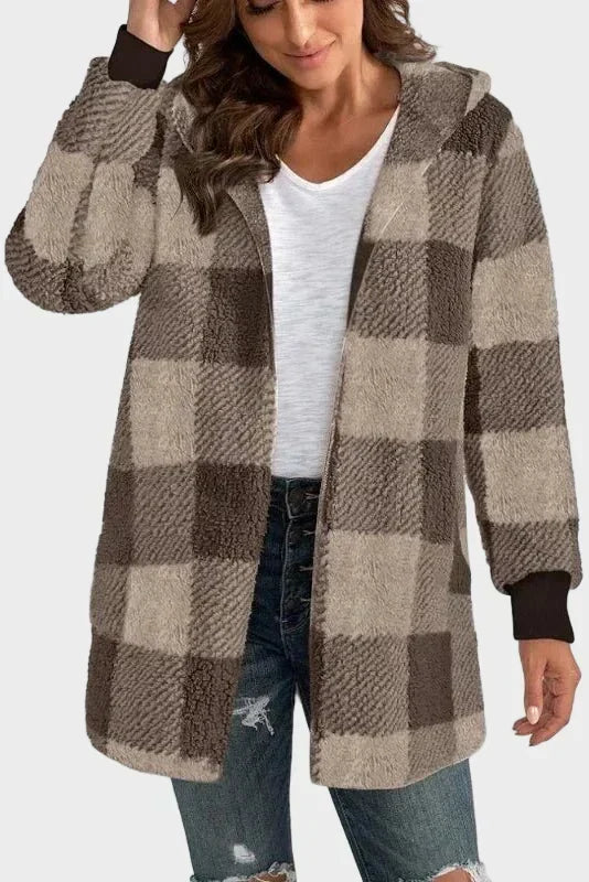 Alberte | Bluza z kapturem w kratkę