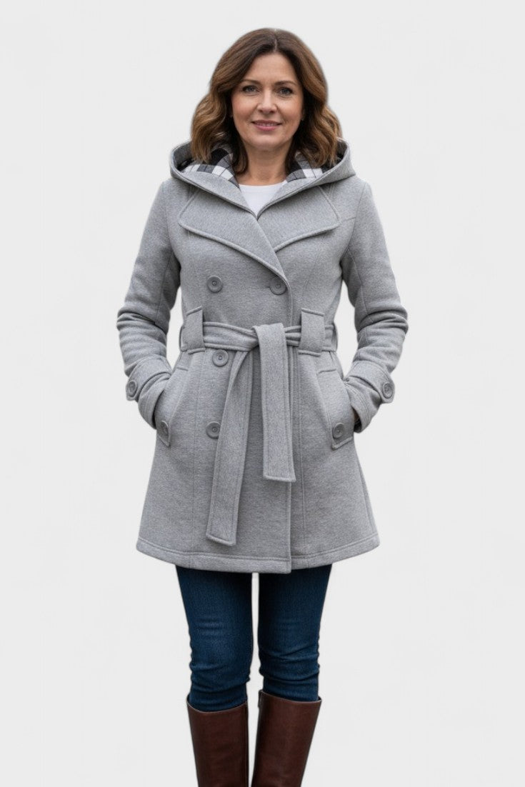 Leona™ | Elegancki płaszcz z podwójnym rzędem guzików