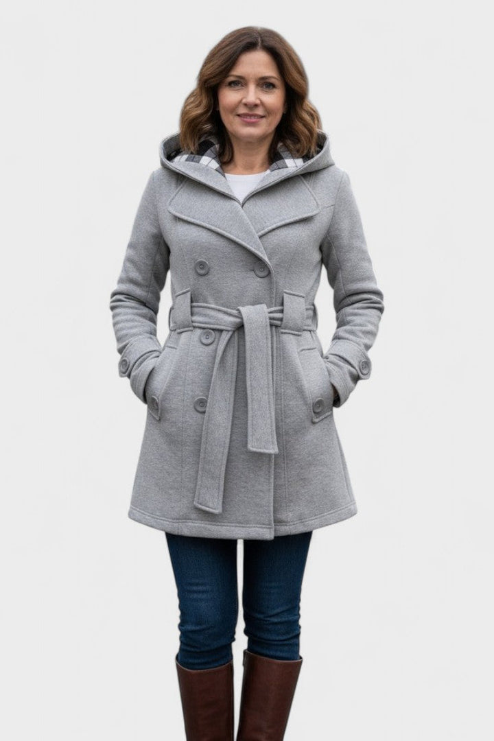 Leona™ | Elegancki płaszcz z podwójnym rzędem guzików
