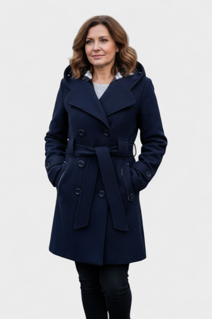 Leona™ | Elegancki płaszcz z podwójnym rzędem guzików