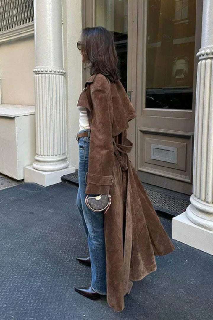 Mille™ | Elegancki trencz z zamszu