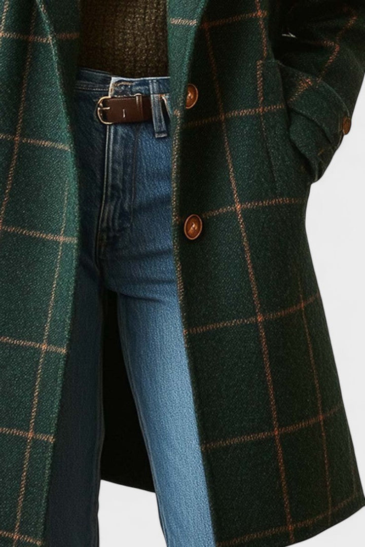 Yrsa™ | Elegancki płaszcz z tweedu w kratkę